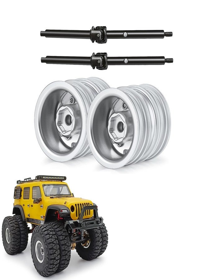 RCHUBAM RC Front Wheel Rims with CVD Drive Shaft for 1/24 Axial SCX24 Deadbolt Bronco C10 RC Crawler Car - Image 1